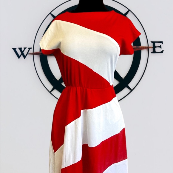 Vintage, Los Angeles label, nautical style dress. Polyester. - Picture 1 of 7